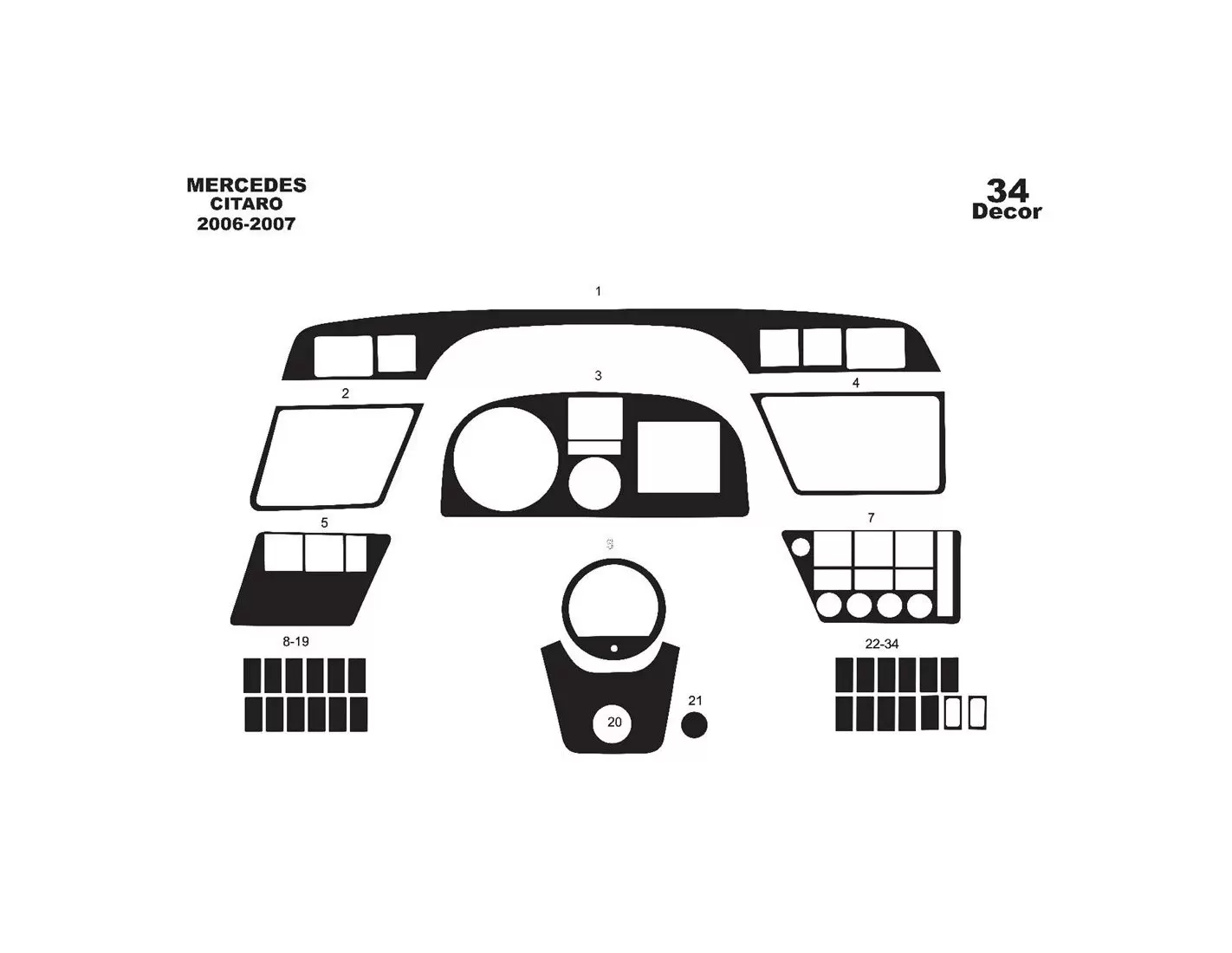 Mercedes Citaro 01.06-01.07 3D Decor de carlinga su interior del coche 34-Partes