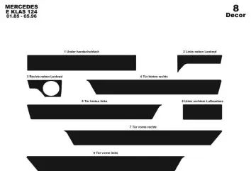 Mercedes E-Class W124 01.85-05.96 3M 3D Interior Dashboard Trim Kit Dash Trim Dekor 8-Parts
