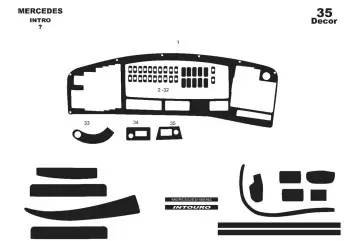 Mercedes Intro 06.03 - 06.05 3D Inleg dashboard Interieurset aansluitend en pasgemaakt op he 13 -Teile