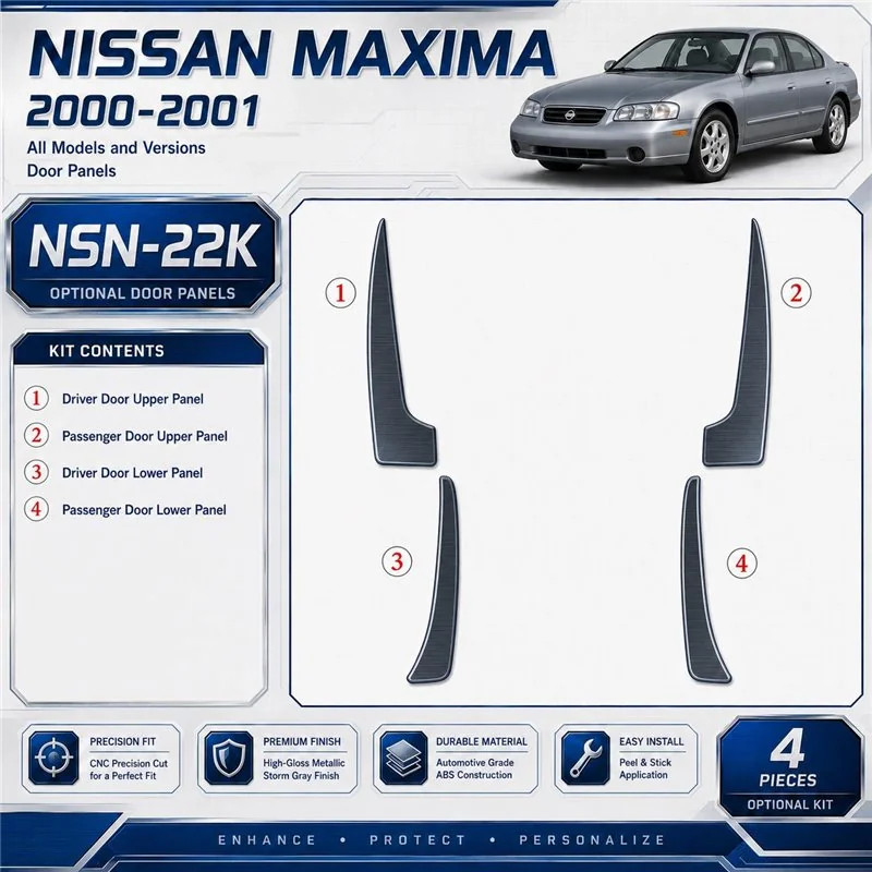 Nissan Maxima 2000-2001 Door panels, 4 delen set interieur dashboard decoratieset dashboard decor