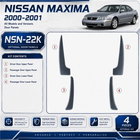 Nissan Maxima 2000-2001 Door panels, 4 Parts set Interior Dashboard Trim Kit Dash Trim Dekor