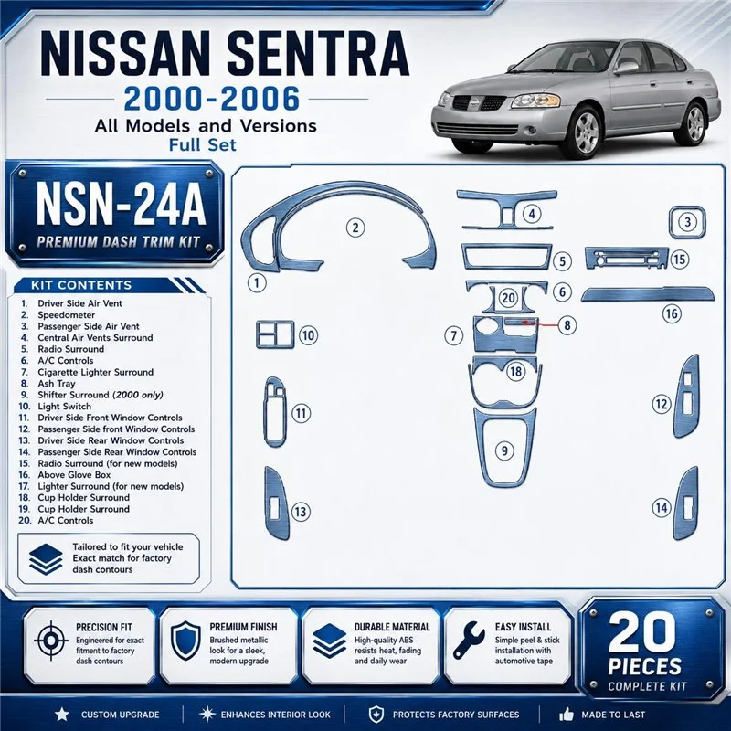 Nissan Sentra 2000-2006 juego completo kit de molduras interiores para salpicadero