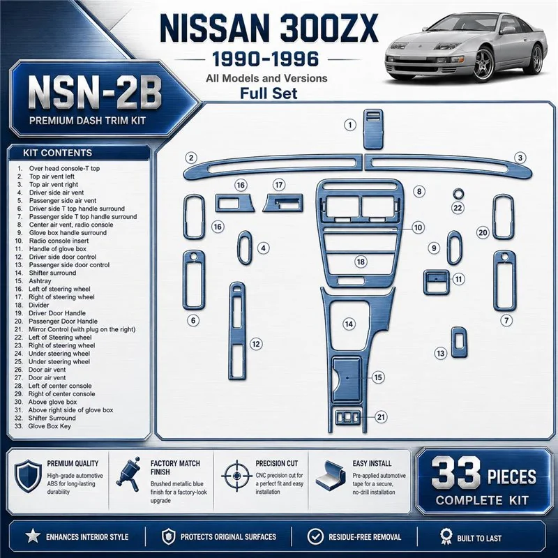 Nissan 300ZX 1990-1996 juego completo kit de molduras interiores para salpicadero