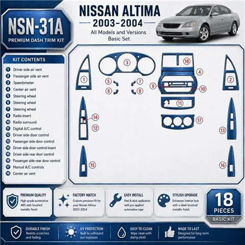 Nissan Altima 2003-2004 3D Cockpit Dekor Interieurleisten Set Basic Set / as shown in product diagram-teilig