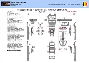 Mercedes ML-Class W164 2006-2011 3D Inleg dashboard Interieurset aansluitend en pasgemaakt op he 41 -Teile