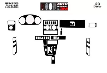 Mercedes SLK (R170) 1997-2004 3M 3D Interior Dashboard Trim Kit Dash Trim Dekor 23-Parts