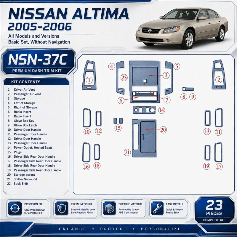 Nissan Altima 2005-2006 3D Cockpit Dekor Interieurleisten Set Basic Set / as shown in product diagram-teilig