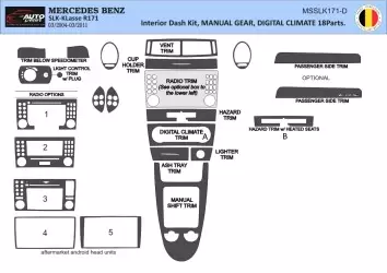 Mercedes SLK (R171) 2004-2010 3D Inleg dashboard Interieurset aansluitend en pasgemaakt op he 25-Parts