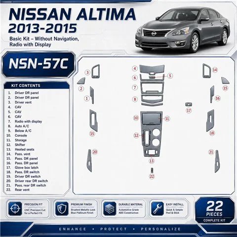 Nissan Altima 2013-heute 3D Cockpit Dekor Interieurleisten Set Basic Set / as shown in product diagram-teilig