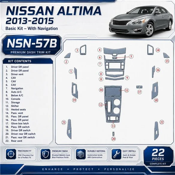 Nissan Altima 2013-heute 3D Cockpit Dekor Interieurleisten Set Basic Set / as shown in product diagram-teilig