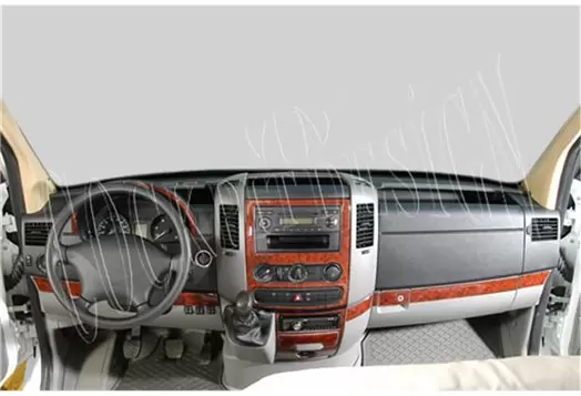 Mercedes Sprinter W906 04.2006 3M 3D Interior Dashboard Trim Kit Dash Trim Dekor 18-Parts