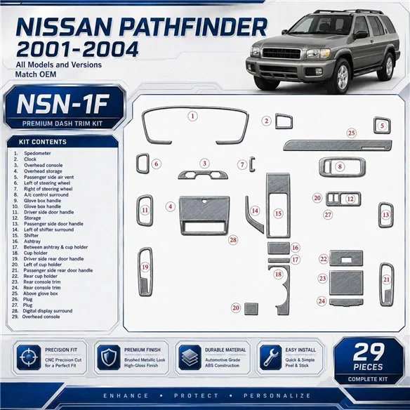 Nissan Pathfinder 2001-2004 OEM Compliance Interior Dashboard Trim Kit Dash Trim Dekor