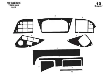 Mercedes Tourismo 01.2011 3D Inleg dashboard Interieurset aansluitend en pasgemaakt op he 10 -Teile