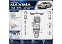 Nissan Maxima 1995-1999 cambio manuale kit rivestimento cruscotto e interni 3D 21 pezzi