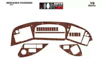 Mercedes Tourismo 04.07 - 12.10 3D Inleg dashboard Interieurset aansluitend en pasgemaakt op he 19 -Teile