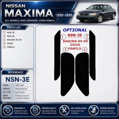 Nissan Maxima 1995-1999 3D Cockpit Dekor Interieurleisten Set As shown in product diagram-teilig