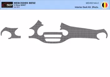 Mercedes V-Klasse W447 01.2015 3D Interior Dashboard Trim Kit Dash Trim Dekor 2-Parts