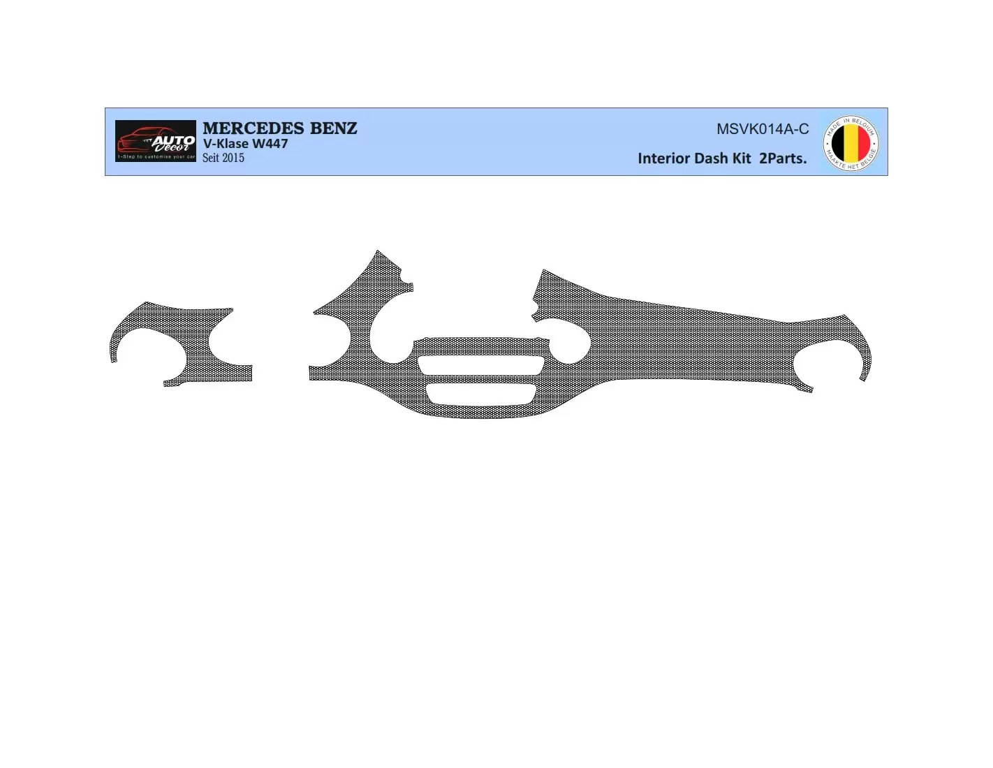 Mercedes V-Klasse W447 01.2015 3D Inleg dashboard Interieurset aansluitend en pasgemaakt op he 2 -Teile