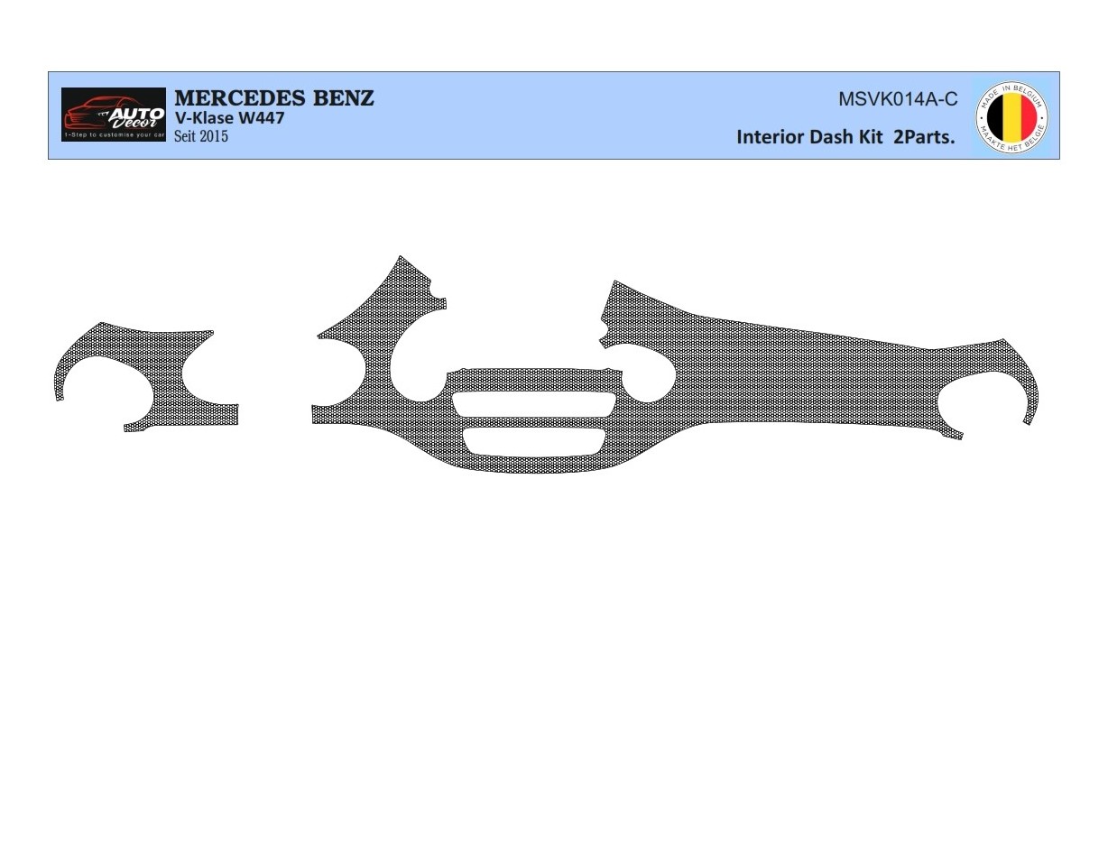 Mercedes V-Klasse W447 01.2015 3D Interior Dashboard Trim Kit Dash Trim Dekor 2-Parts