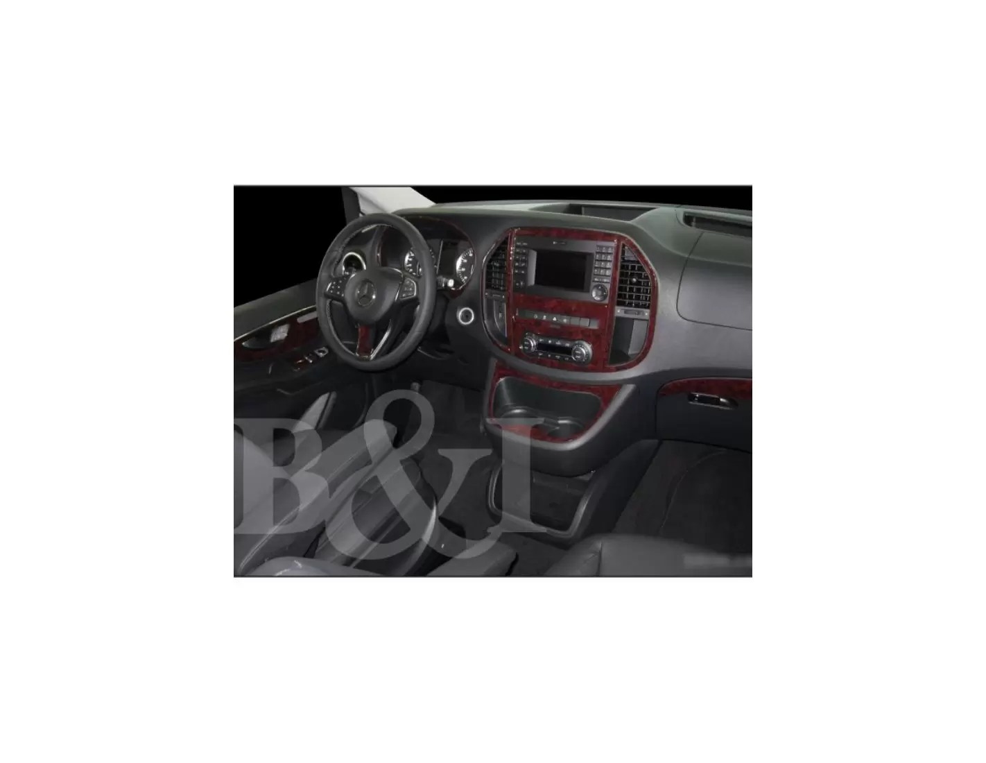 Mercedes Vito W447 01.2015 3D Interior Dashboard Trim Kit Dash Trim Dekor 38-Parts