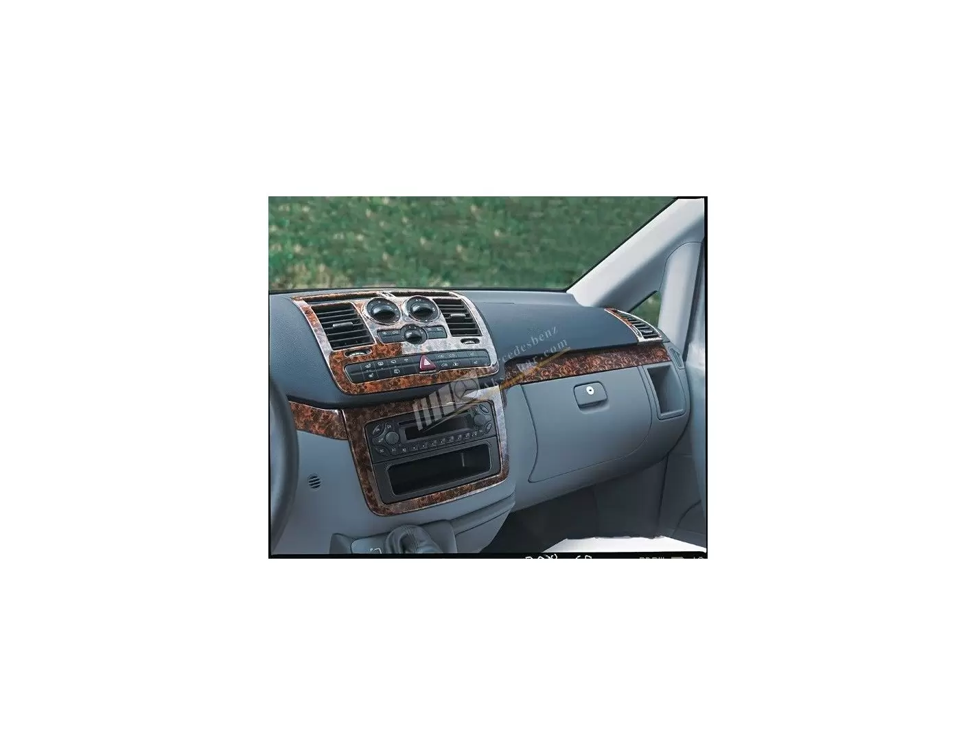 Mercedes Vito W639 01.04 - 01.06 3D Inleg dashboard Interieurset aansluitend en pasgemaakt op he 22 -Teile