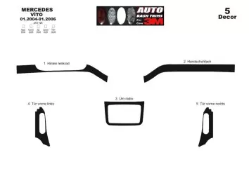 Mercedes Vito W639 01.04-01.06 3D Decor de carlinga su interior del coche 3-Partes