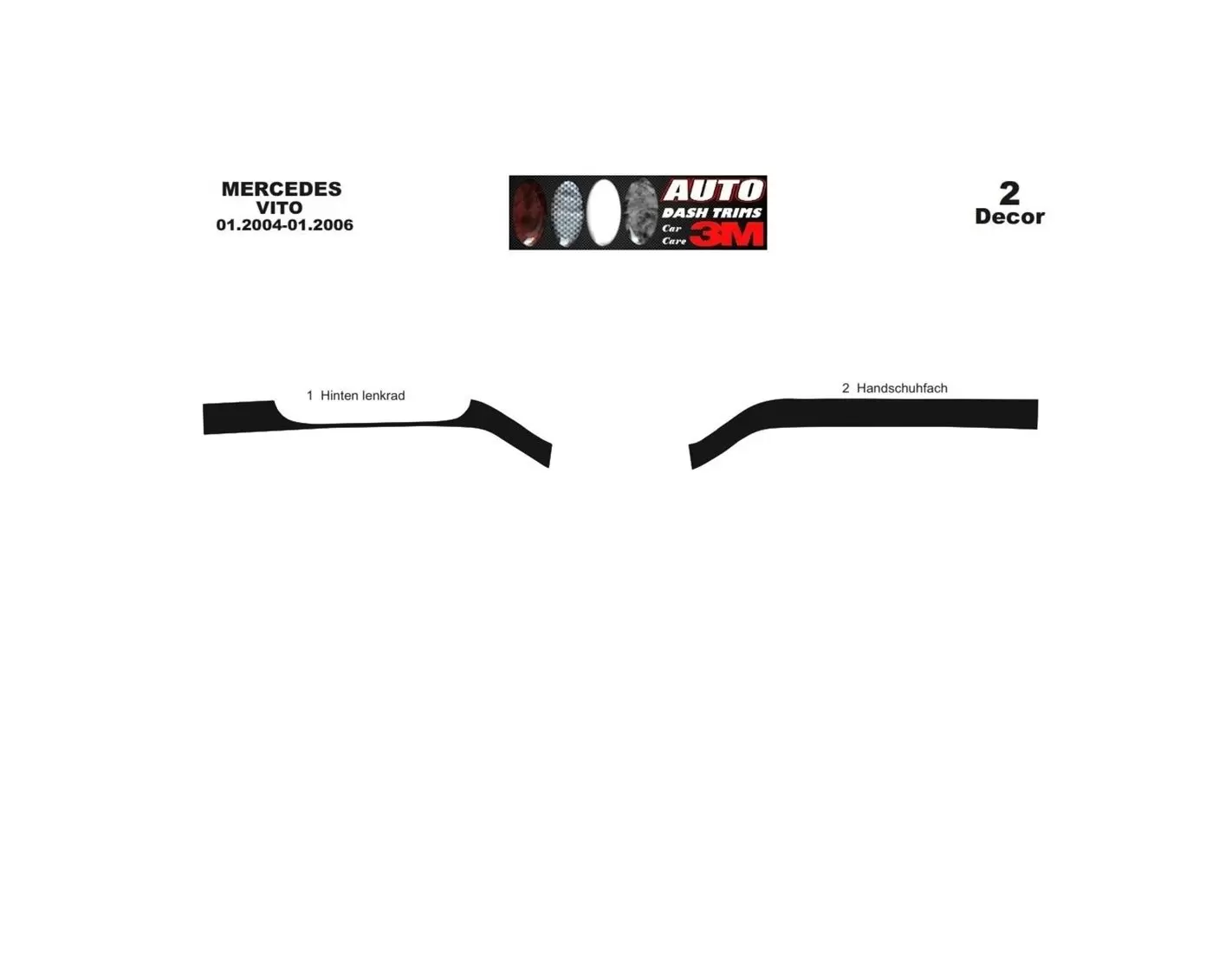 Mercedes Vito W639 01.2006 3M 3D Interior Dashboard Trim Kit Dash Trim Dekor 3-Parts