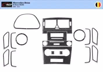 Mercedes W245 B-Class 2005 – 2011 3D Interior Dashboard Trim Kit Dash Trim Dekor 18-Parts