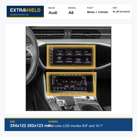 Audi A6 Media + Climate ExtraShield Screen Protector