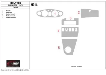 MG B 1972-1976 Full Set Interior BD Dash Trim Kit