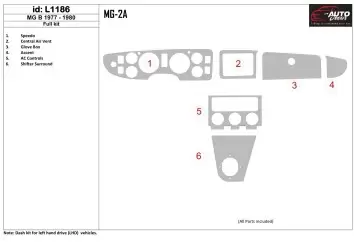 MG B 1977-1980 Full Set Interior BD Dash Trim Kit