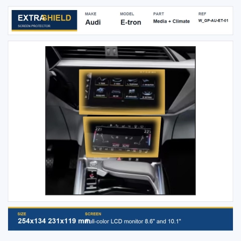 Audi E-tron Media + Climate ExtraShield Screen Protector