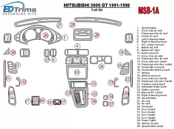 Mitsubishi 3000GT 1991-1998 Full Set Decor de carlinga su interior