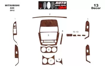 Mitsubishi Asx RVR 01.2012 3D Decor de carlinga su interior del coche 9-Partes