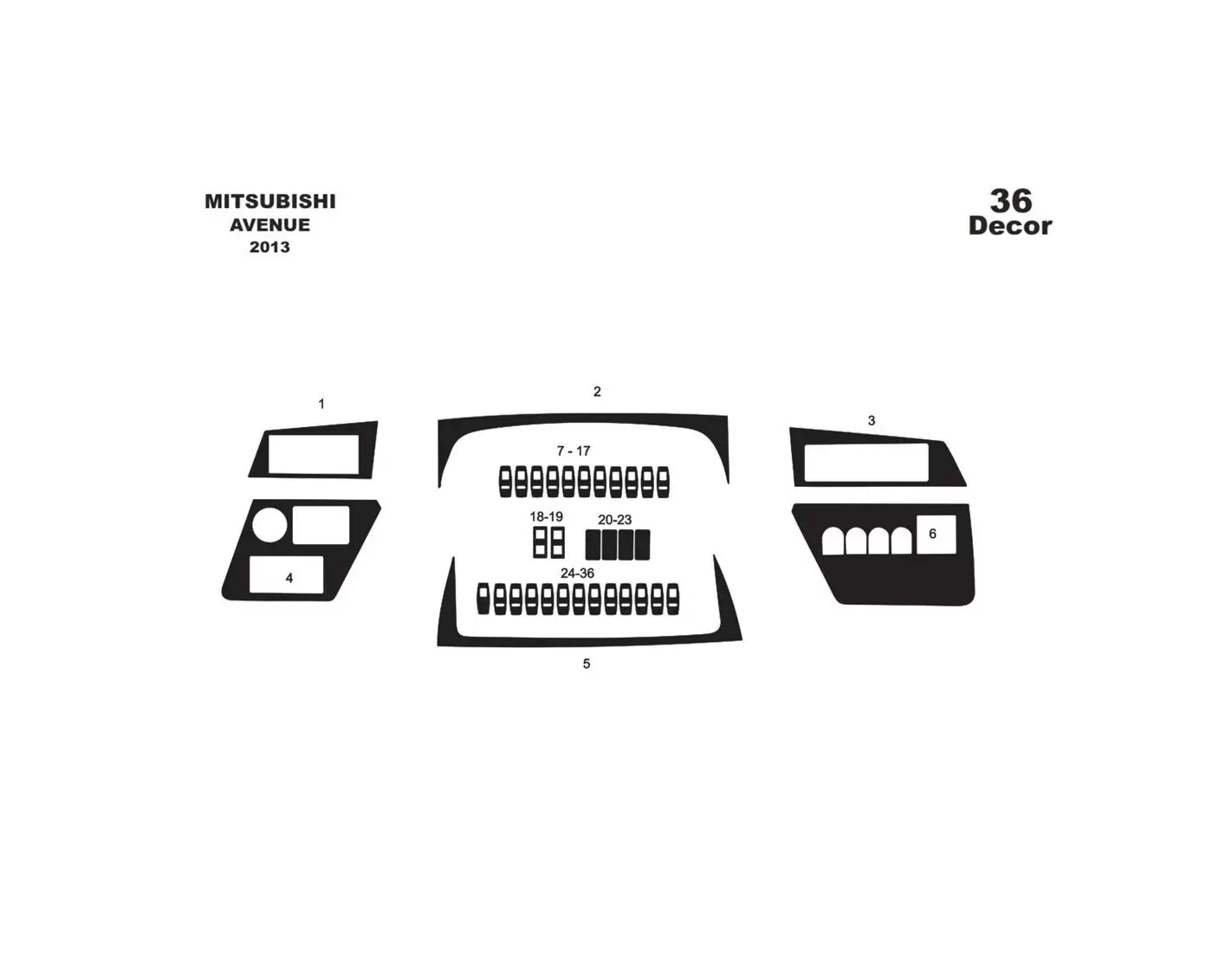 MitsubishiAveneu 01.2013 3D Inleg dashboard Interieurset aansluitend en pasgemaakt op he 36 -Teile