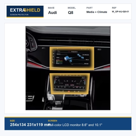 Audi Q8 Media + Climate ExtraShield Screen Protector