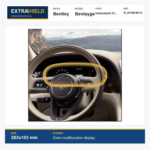 Bentley Bentayga Instrument Cluster ExtraShield Screen Protector