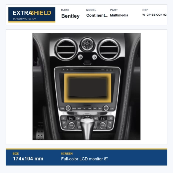 Bentley Continental GT Multimedia ExtraShield Screen Protector