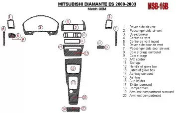 Mitsubishi Diamante 2000-2003 OEM Compliance (Except LS) Decor de carlinga su interior
