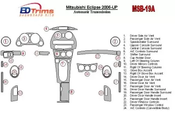 Mitsubishi Eclipse 2006-UP Automatic Gear Decor de carlinga su interior
