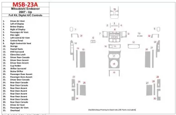 Mitsubishi Endeavor 2007-UP Full Set, Automatic AC Interior BD Dash Trim Kit