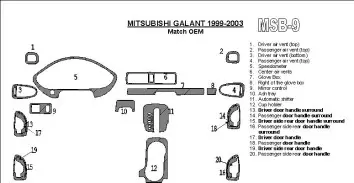 Mitsubishi Galant 1999-2003 OEM Compliance BD Interieur Dashboard Bekleding Volhouder