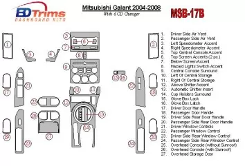Mitsubishi Galant 2004-2008 Avec 6 CD Player BD Kit la décoration du tableau de bord - 1 - habillage decor de tableau de bord