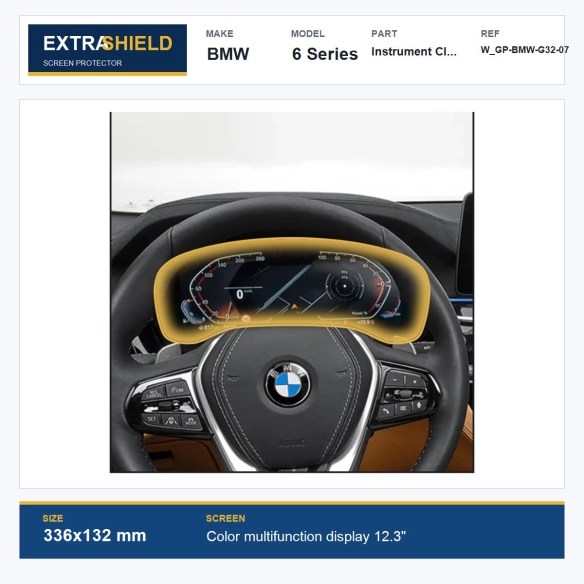 BMW 6 Series Instrument Cluster ExtraShield Screen Protector