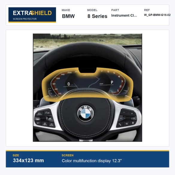 BMW 8 Series Instrument Cluster ExtraShield Screen Protector