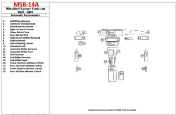 Mitsubishi Lancer Evolution 2002-2007 Automatic Gear BD Interieur Dashboard Bekleding Volhouder