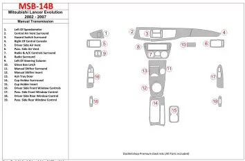 Mitsubishi Lancer Evolution 2002-2007 Manual Gear Box Decor de carlinga su interior