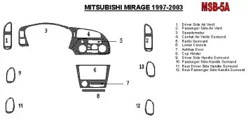 Mitsubishi Mirage 1997-2003 Full Set, 2 & 4 Doors BD Interieur Dashboard Bekleding Volhouder