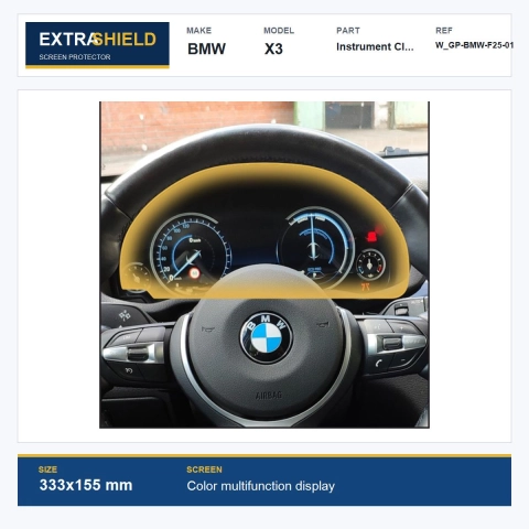 BMW X3 Instrument Cluster ExtraShield Screen Protector