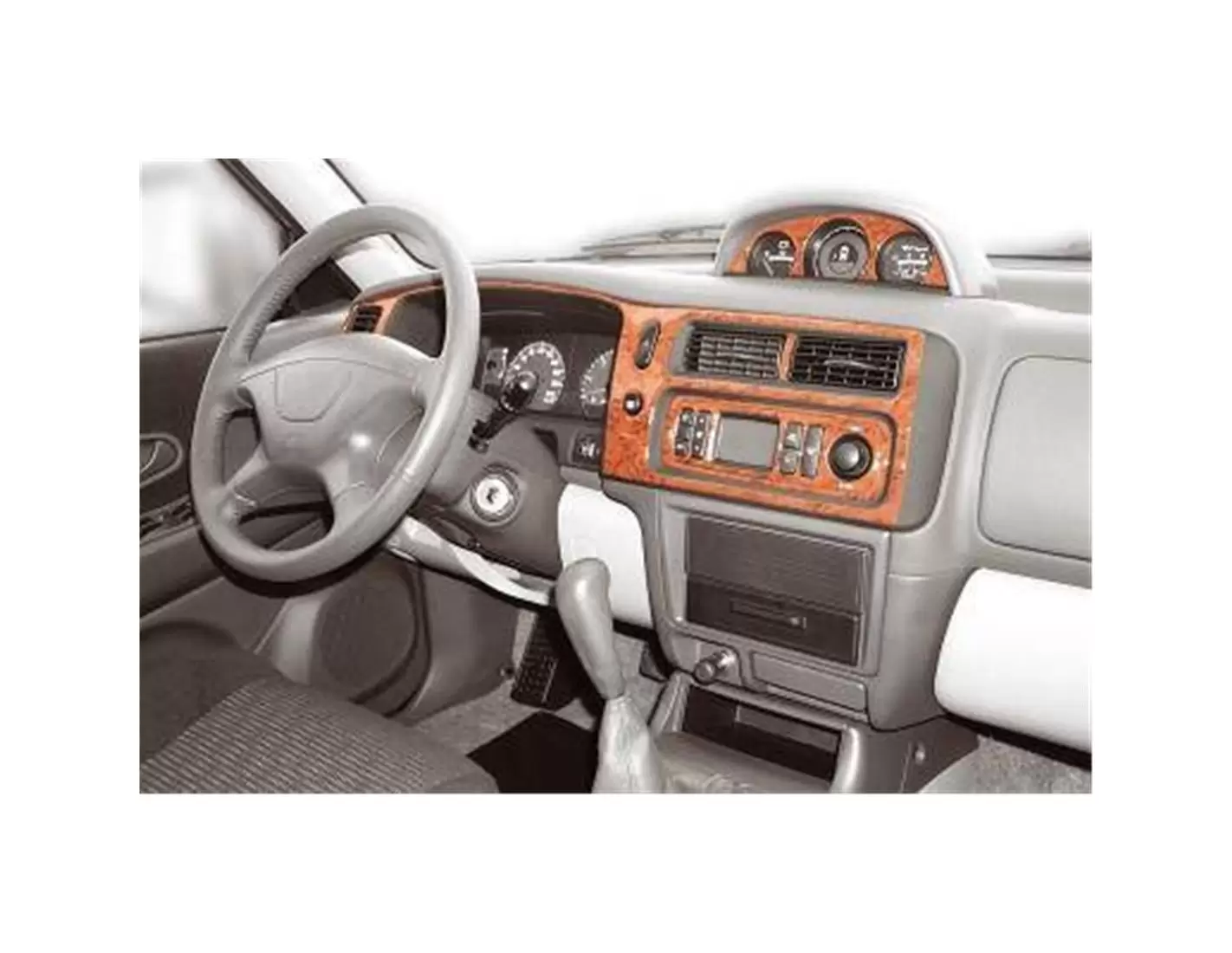 Mitsubishi Pajero Sport 05.2002 Kit Rivestimento Cruscotto all'interno del veicolo Cruscotti personalizzati 9-Decori